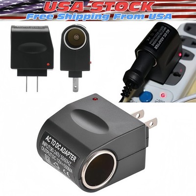 110V-240V AC Plug To 12V DC Car Cigarette Lighter Converter Socket Adapter Lot