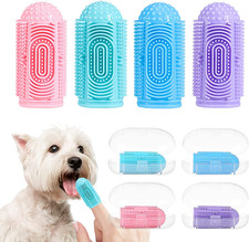 Dog Toothbrush 4 Pack Dog Tooth Brushing Kit Dogs Finger Toothbrush for Teeth Cl