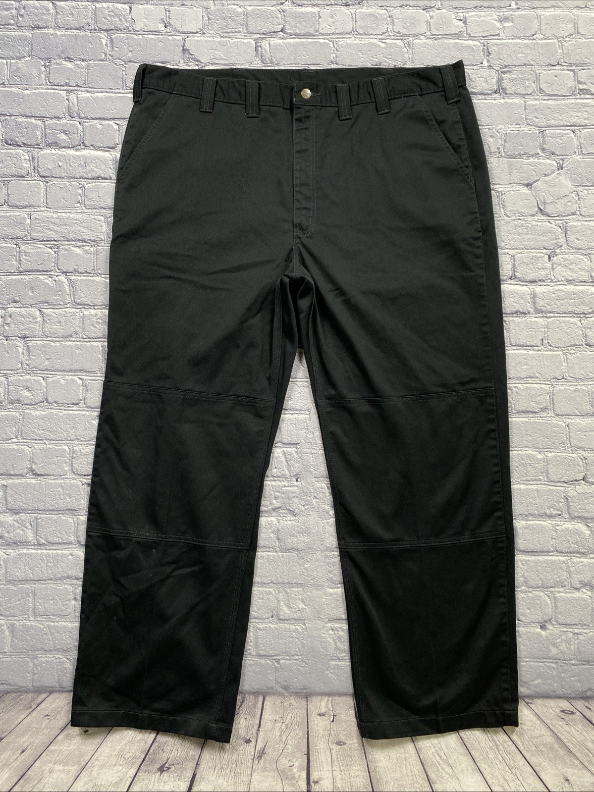 Carhartt Mens Black Double Knee Work Pants 44x31.5