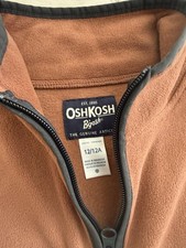 OshKosh B'gosh Boys Fleece Pullover Sweater Colorblock Mock Neck Zip Size 12/12A