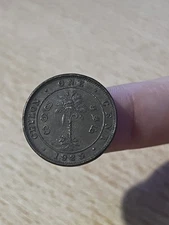 Ceylon 1 Cent 1925 British colonial copper world coin 