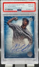 2015 Bowman Inception #PA-CE C.J. Edwards Prospect Auto Blue #/150 PSA 6 EX-MT