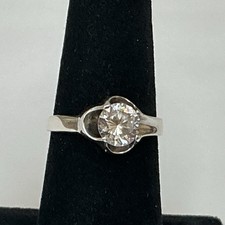 vintage Mexico Sterling Silver Quartz Ring Sz7 3.93grams