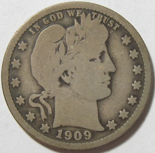 1909-P Barber Quarter — photo from the most recent tracked eBay sale
