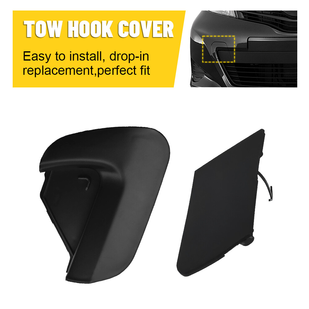Black Tow Hook Hole Cover for 2012+ Toyota Yaris Front Bumper 521290D050