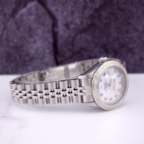 Rolex Ladies Datejust 26mm Steel Watch Jubilee ICED 1.25ct Diamonds MOP Dial - Picture 3 of 9