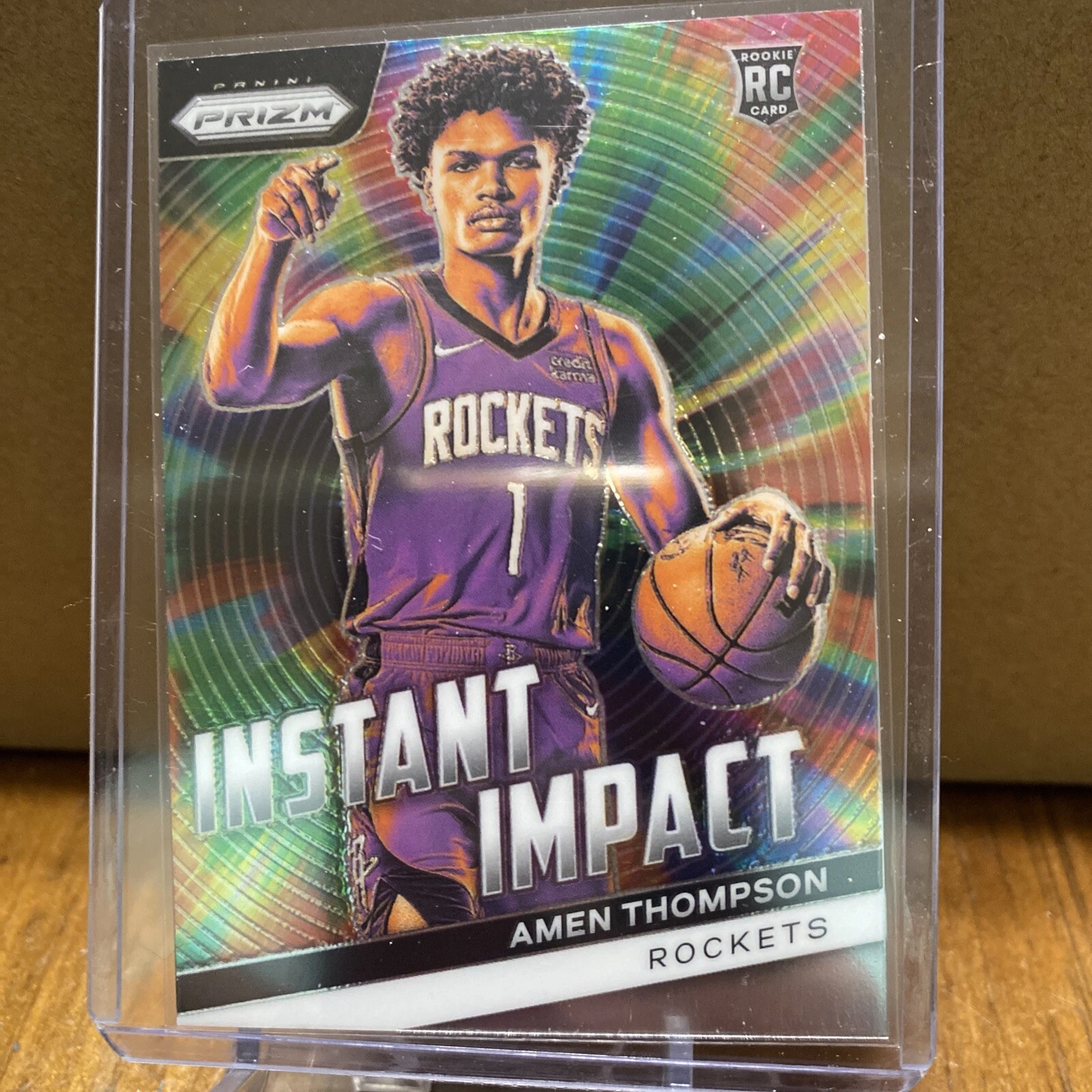 2023-24 Panini Prizm #18 Amen Thompson Instant Impact Rookie RC Card