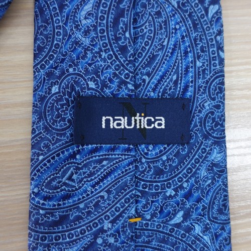 Nautica Neck Tie Men Blue Paisley Silk Classic Wedding Tuxedo Formal Dress Royal - Picture 5 of 8