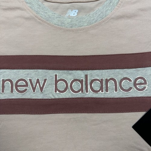 New Balance Shirt Girls Small 7/8 Oyster Pink Cropped Cap Sleeve Athletic Tee - Picture 2 of 9
