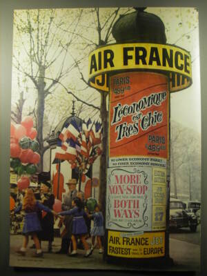 1959 Air France Airline Ad - L'economique est tres chic