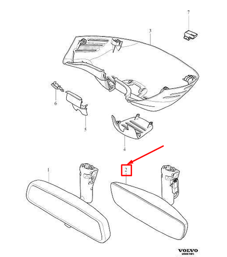 VOLVO XC40 536 Interior Rear View Mirror 31442729 NEW GENUINE - Picture 6 of 7
