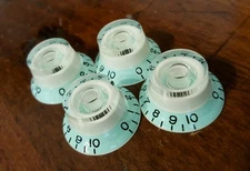 4 CTS 24 Spline Volume/Tone Top Hat Knobs... Seafoam Green/Cream... JAT