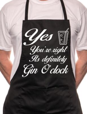 It's Gin O'Clock lustige Alkohol BBQ Kochen Neuheit Schürze