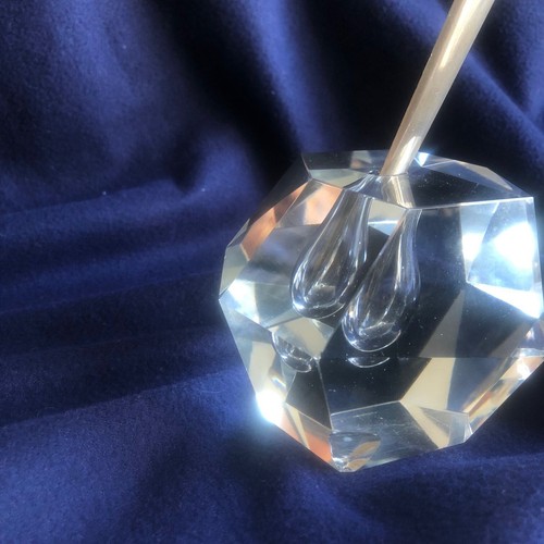 Crystal Paperweight Cut Glass Faceted & Letter Opener With A Crystal Ball On End - Picture 2 of 15