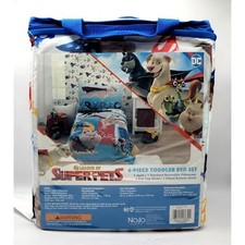 DC LEAGUE OF SUPERPETS 4 Piece Toddler Bed Set