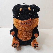 Rottweiler Belly Buddy Plush Black Brown Puppy Dog Stuffed Animal Toy