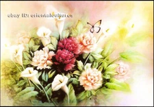 Chinese 100% real natural silk thread,su hand embroidery kits:calla peony butter