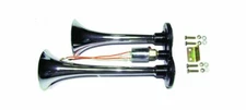 Double Air Truck Trumpet Loud 2 Bell Air Single Tone Roof Mount Chromed 12V/24V