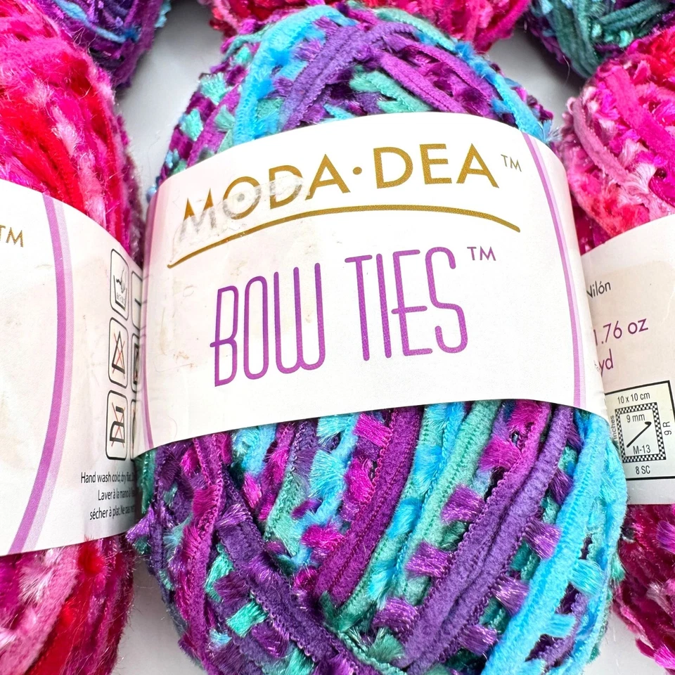 Moda Dea Bow Ties Yarn Skein 6 Pc 100% Nylon Multi-Color Flirt Calypso 64 yd EA - Image 3 of 4