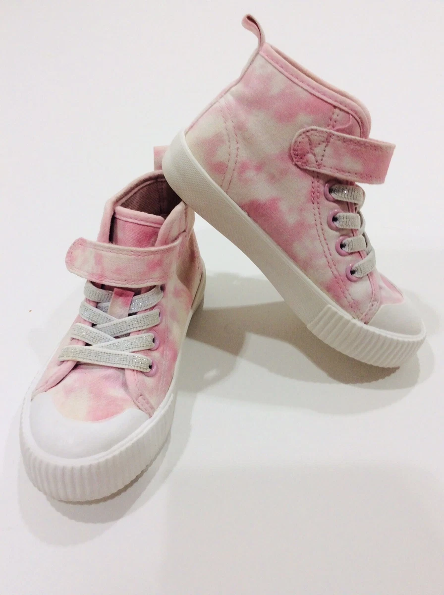 H M Girls Sz 9 Pink White High Top Sneakers Shoes Slip on eBay
