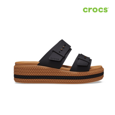 NEW CROCS BROOKLYN WOVEN BUCKLE SANDAL 209978-001 Black | eBay