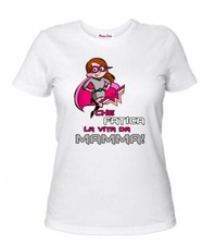 t-shirt bianca scritta simpatica fatica la vita da mamma regalo compleanno 