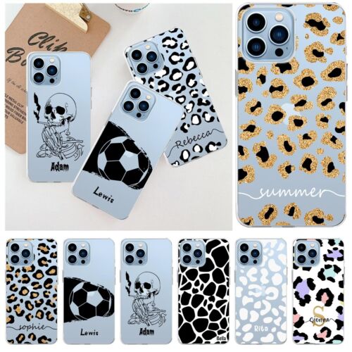 Fashion Soft TPU Case Personalised Phone Cover For iPhone 15 14 Pro Max 13 12 11 - Afbeelding 1 van 43
