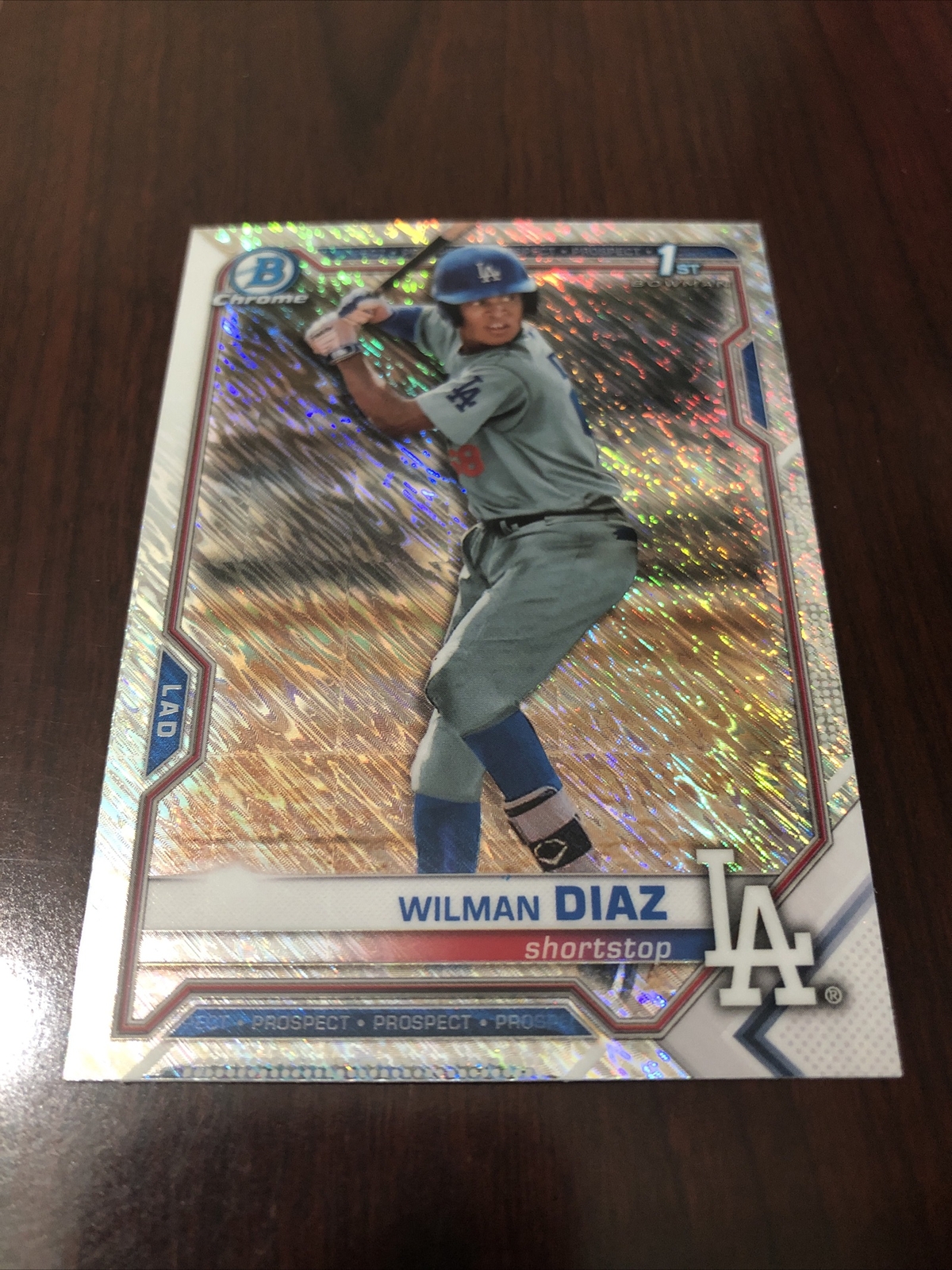WILMAN DIAZ BCP-197 2021 1st Bowman Chrome Shimmer Refractor - Dodgers *Mint*