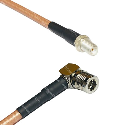 RG400 SMA FEMALE to QMA MALE ANGLE RF Cable FAST-SHIP LOT
