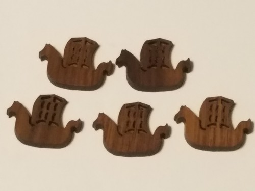 Lot of 5 SHIP Wooden Paddle Tramps 1" - Oak and Walnut Requires Glue - Picture 2 of 3