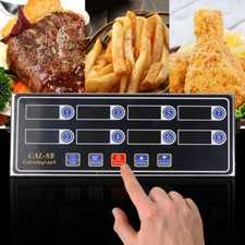8 Channel Digital Kitchen Timer Clock Reminder Cooking Loud Ring AC 110V Black