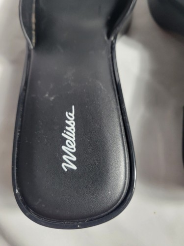 Melissa Jelly Mule Block Heels Sandals Platform Black Size 8 Euro 39 Vegan - Picture 5 of 7
