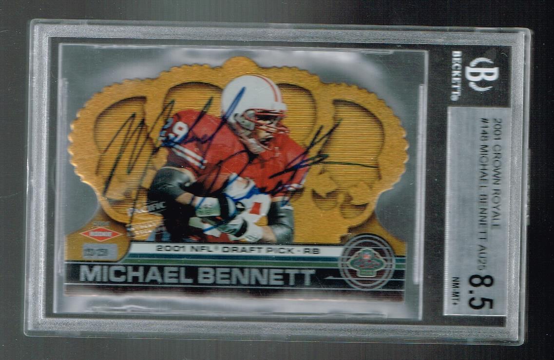 Michael Bennett Pacific Crown Royale #148 Autograph