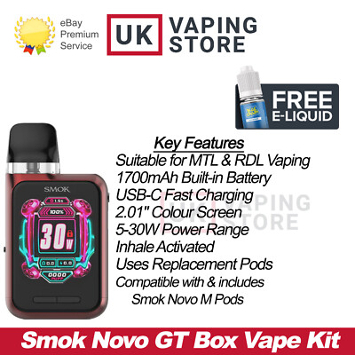 Smok Novo GT Box Pod Vape Kit | Draw Activated MTL Vape Pod Kit | Smok Novo  Pods