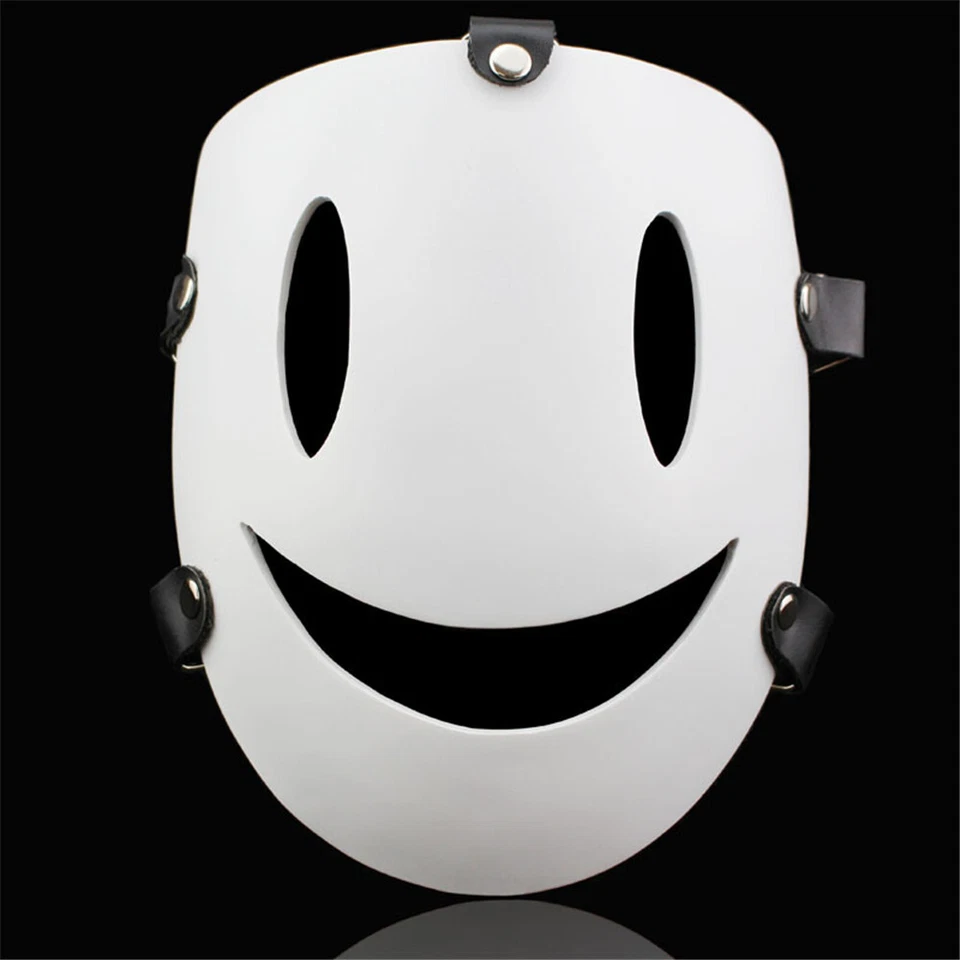 Horror Scary Smiling Happy Face Mask For Halloween Cosplay Party Costume Prop - Image 2 of 4