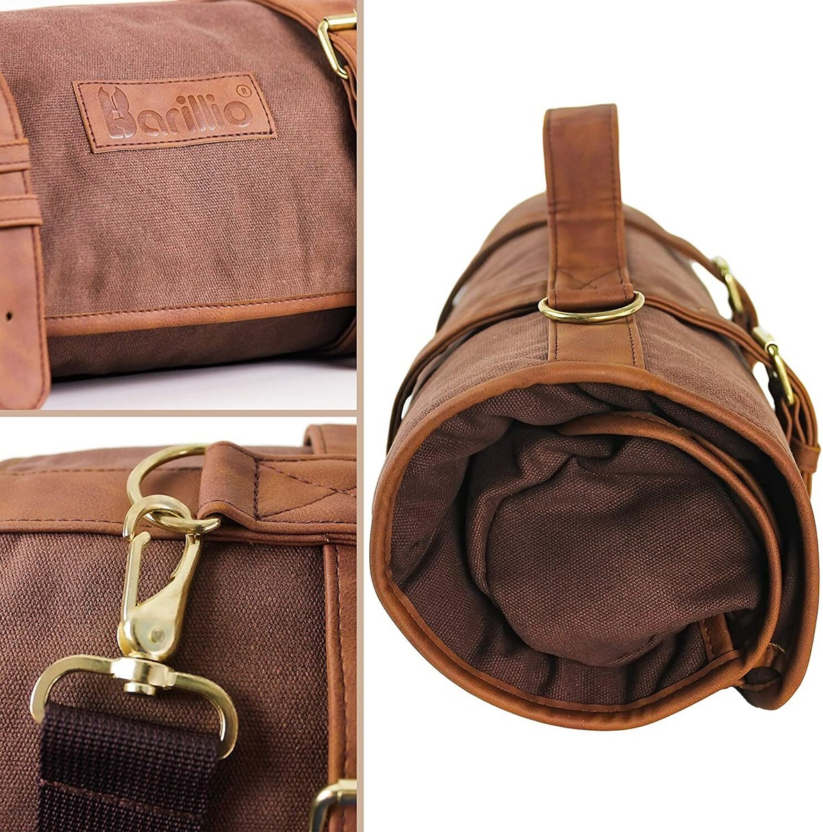 Hosoncovy Barman Tas Reizen Barman Kit Tas met Schouderriem Draagbare Barware Set Roltas voor Opslag Reizen Camping Picknick Feesten Cocktail Maken (Lege Zak) (Blauw