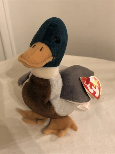 VINTAGE - TY Beanie Baby Jake The Mallard Drake Duck 1998