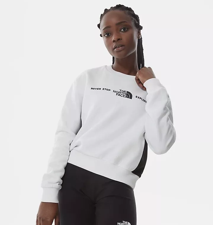 The North Face Womens mesh crew sweater jumper White Black