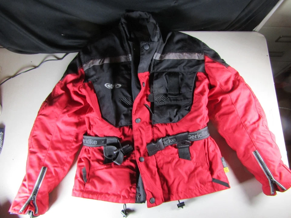 Gericke All Seasons Red Motorcycle Touring Jacket Protective Coat Men USA Small - Image 2 of 4