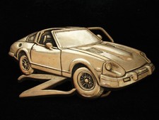 NG23131 VINTAGE 1980 CUT-OUT  Z ROADSTER  CAR SOLID BRASS BARON BELT BUCKLE