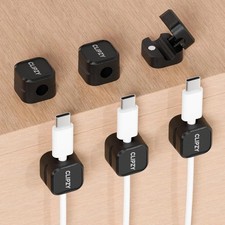 Clipzy 6 Pack Magnetic Cable Clips Cord Holder, Under Desk Cable Management