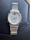 Vintage Seiko Moonphase Chronograph Quartz Men's Dress Watch 7A48-7009