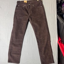 Levis 505 Regular Fit Dark Brown Corduroy Pants Mens 32x32 00505-3212 NWT