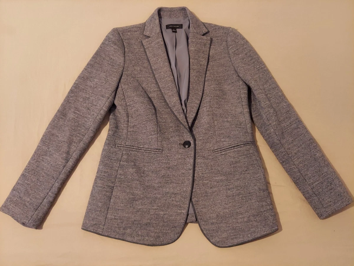 VTG Ann Taylor Blazer marron à deux boutons en coton