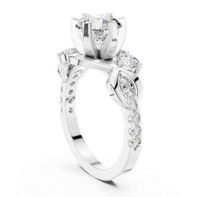 Statement 2 Ct 15p VVS/Excellent Lab grown Diamond Odalia Ring Gold Over C518