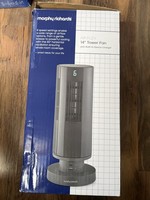Morphy Richards Air Flex 14” Tower Fan 6 Speed Oscillating USB-C Charger Grey
