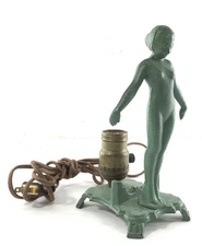 Antique Frankart Style Art Deco Female Figural Nude Lamp