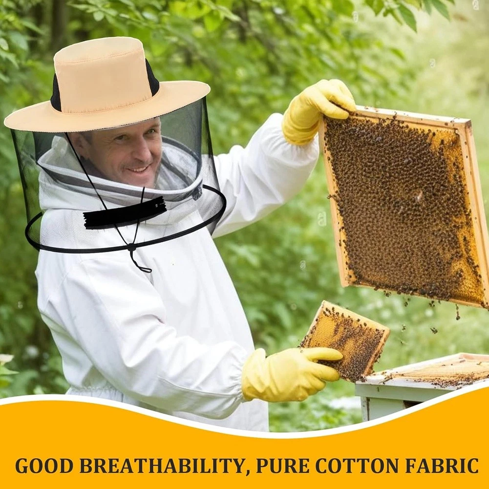 Beekeeping Gloves Hats Set 2 Pack Beekeeping Fencing Mosquito Hats Netting7308