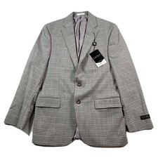 LRL Ralph Lauren Sport Coat Mens 38R 38 Oatmeal Grey Plaid Blazer 295 NEW