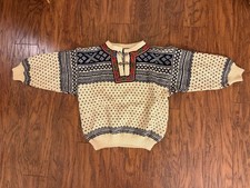 Kids Youth Nordic Knit Pewter Sweater Cream Black Medium 
